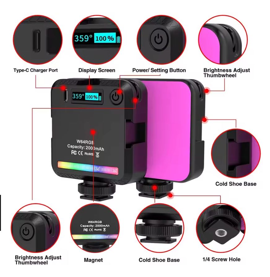 Luz LED Profesional W64 RGB
